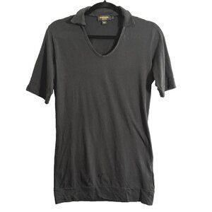 DIESEL Women Collared Idle Headed Pullover Shirt Sz S Black Short Sleeve 54-15
